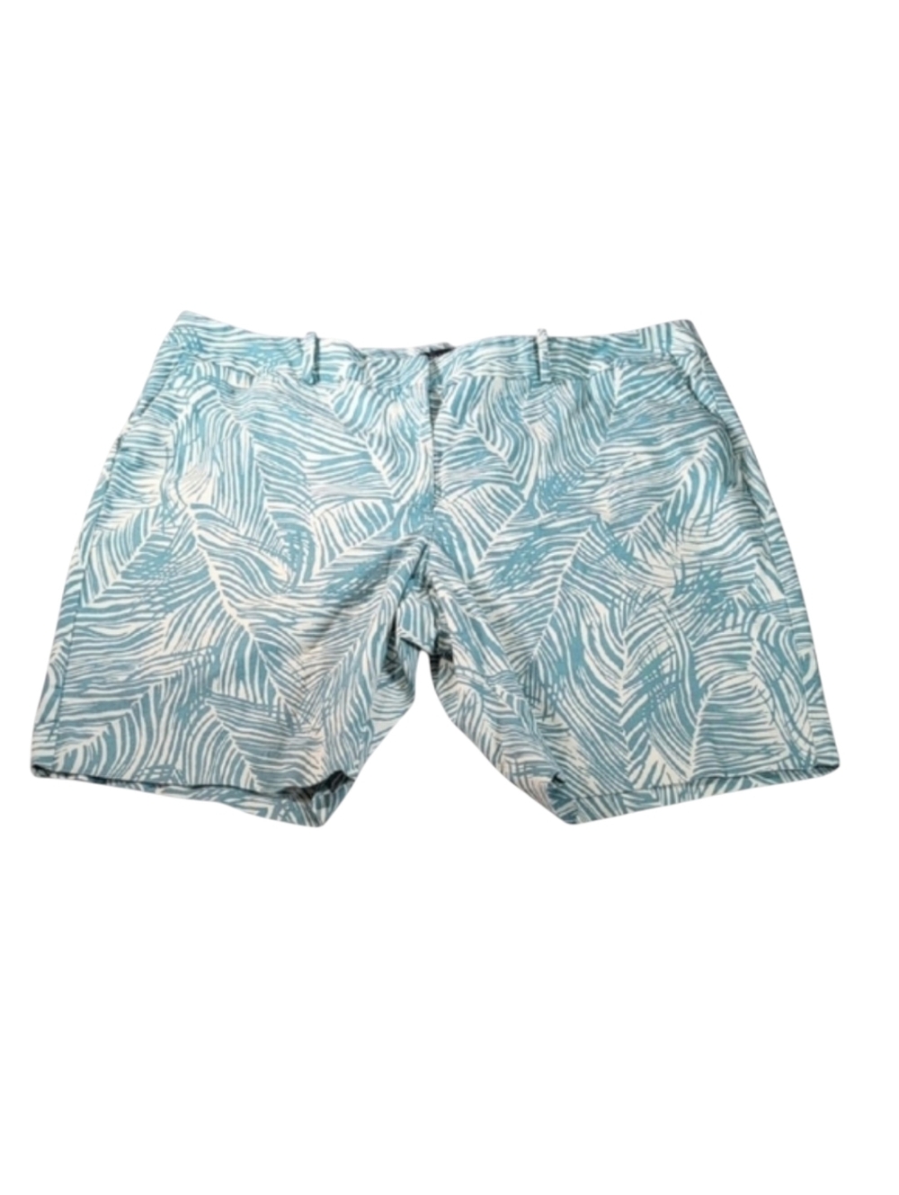 Talbots Turquoise Leafy Print Bermuda Shorts Size 22 Petite